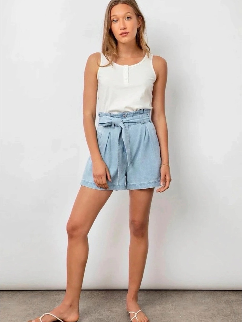 Rails Belle High Waist Denim Shorts in Light Vintage Size XL